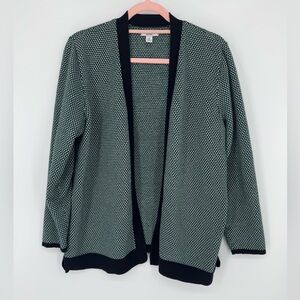 Croft & Barrow Women's Black, White and Greed Open Front Cardigan Size XL
